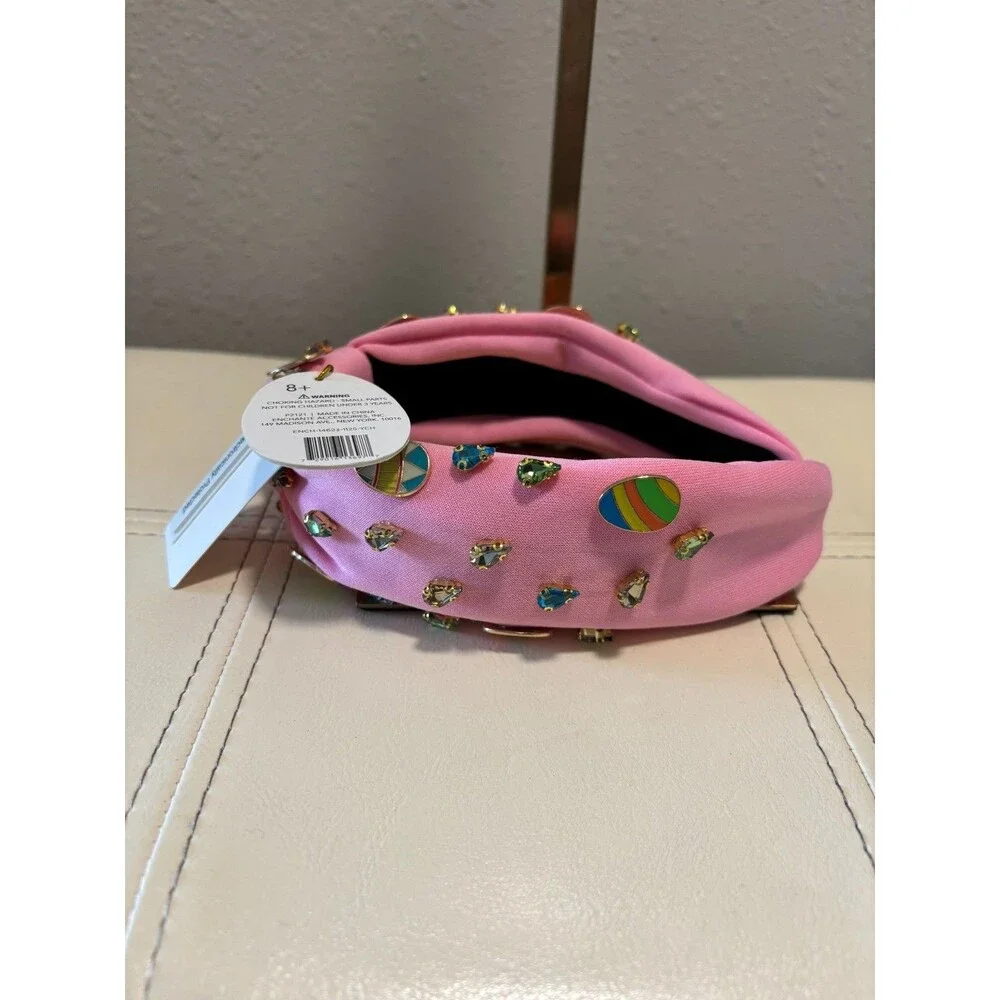 Enchante Accessories Easter Egg Embellished Pink Head Band NWT